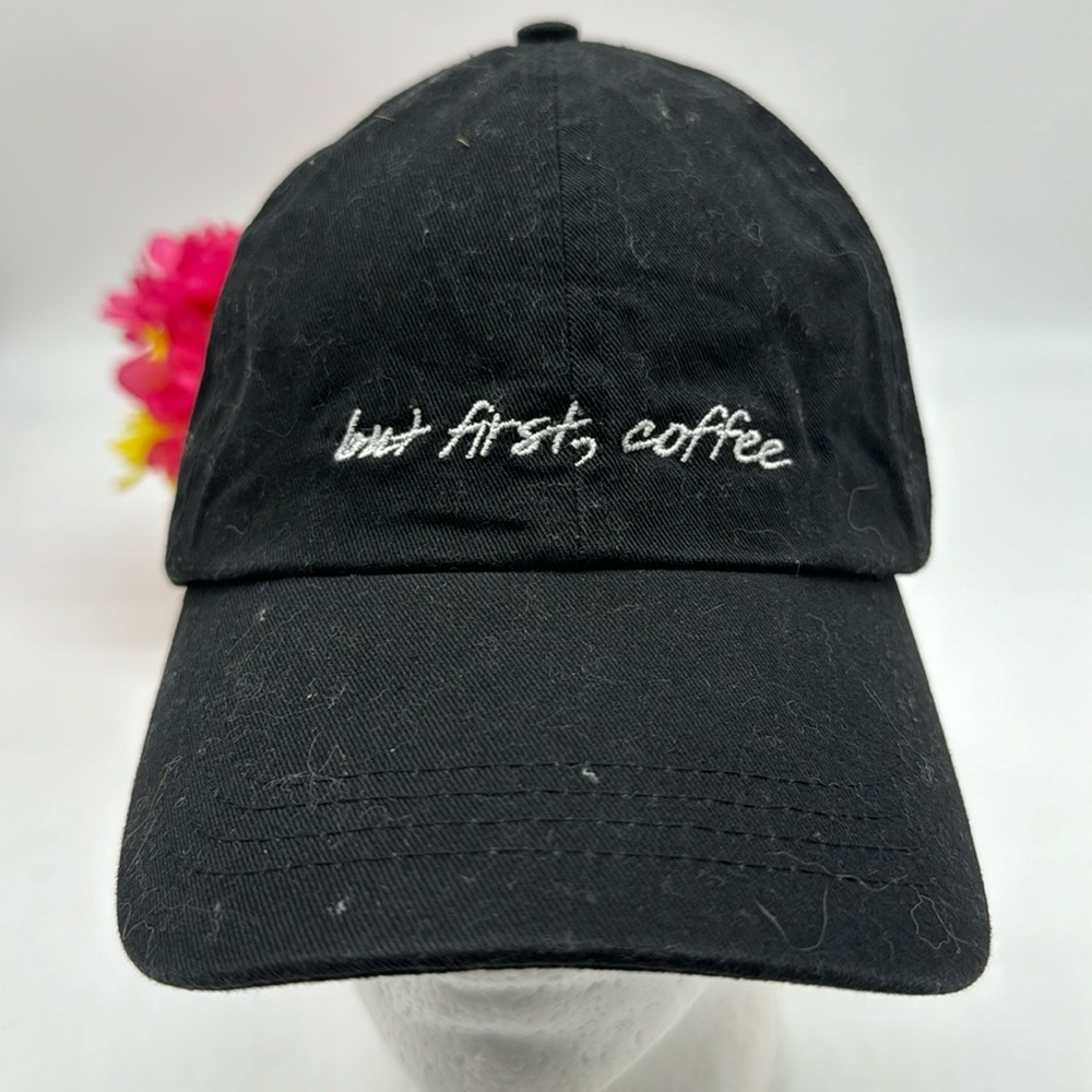 But first Coffee black baseball hat adjustable HT7616F